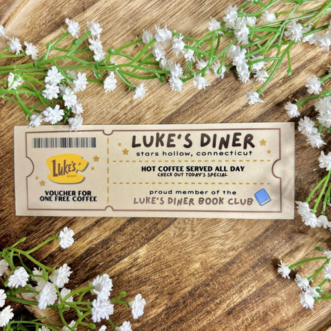 Gilmore Girls Lukes Diner Book Club Ticket Bookmark: No tassel
