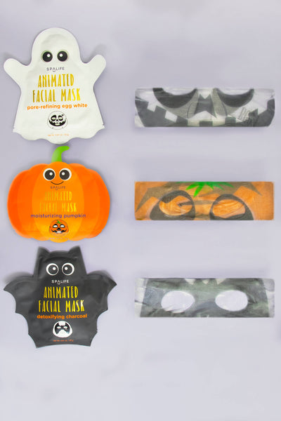 Korean Halloween Sheet Masks Pumpkin, Ghost, Bat - 9 Pk