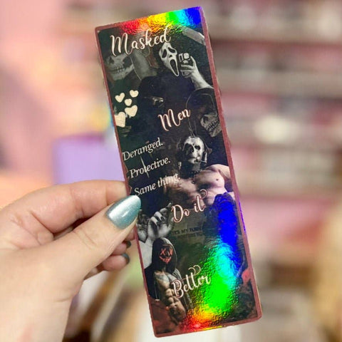 Masked Men Do it Better Smut Inspired Collage Bookmark: No Tassel
